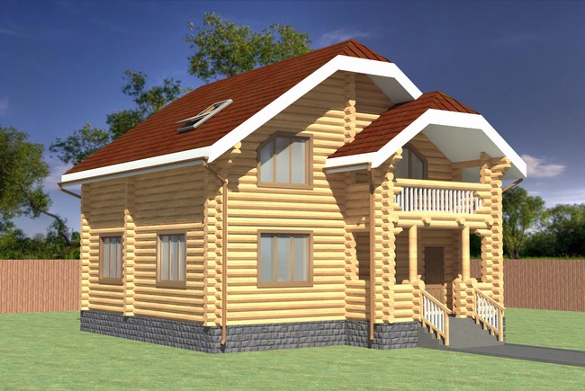 Дом из оцилинддрованного бревна в коттеджном поселке