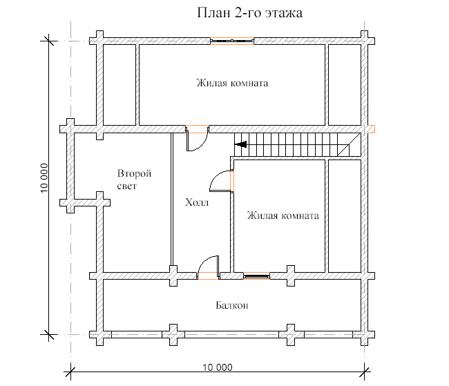 проект этажей дома из оцилиндрованного бревна