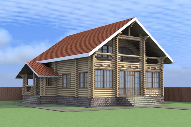 эскиз деревянного дома