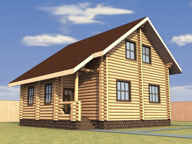 деревянный дом в 3д модель